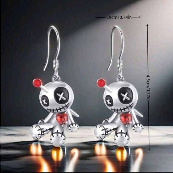 VOODOO DOLL EARRINGS - Picture 2 of 5